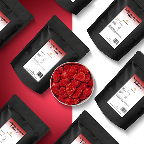 Gefriergetrocknete-Erdbeeren