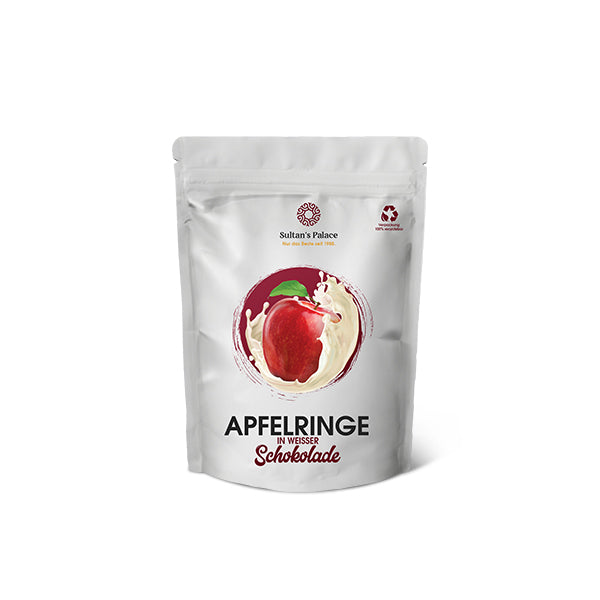 Apfelringe in Weißer Schokolade