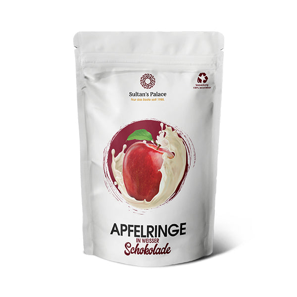 Apfelringe in Weißer Schokolade