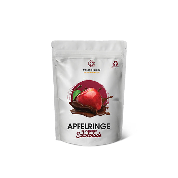 Apfelringe in Zartbitter Schokolade