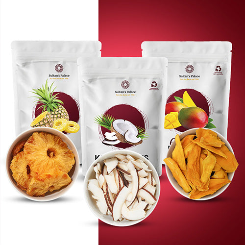 Probierpaket-Mango-Ananas-Kokoschips
