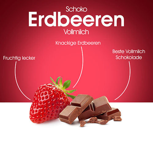 Gefriergetrocknete Erdbeeren mit Schokolade